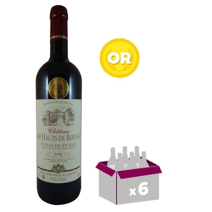 CHÂTEAU LES HAUTS DE BERNAC 2015 Côtes de Duras Vin du Sud Ouest - Rouge - 75 cl - AOC x 6