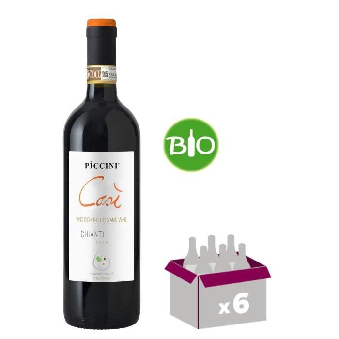 COSI PICCINI 2015 Chianti Sangiovese Merlot Vin d'Italie - Rouge - 75 cl - Bio x 6