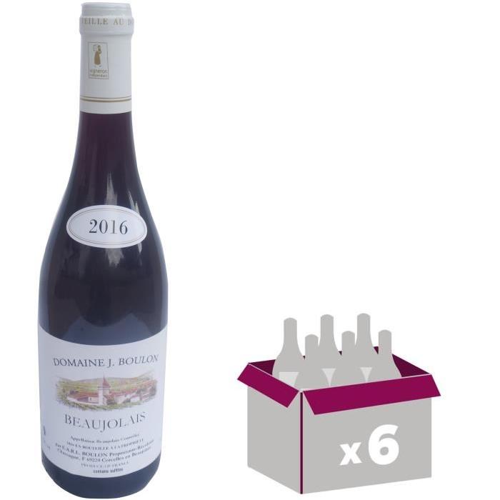 Domaine J. Boulon Beaujolais 2016 - Vin rouge x6