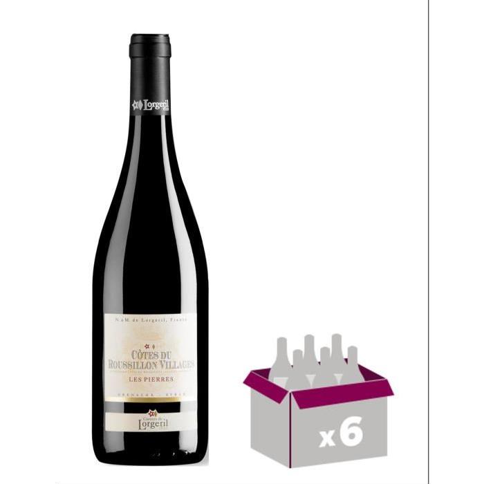 LES PIERRES 2014 Côtes du Roussillon Villages Vin du Languedoc - Rouge - 75 cl x 6
