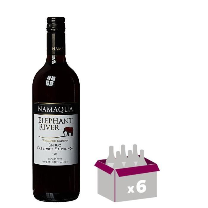 NAMAQA ELEPHANT RIVER Shiraz Cabernet Sauvignon Vin d'Afrique du Sud - Rouge - 75 cl x 6