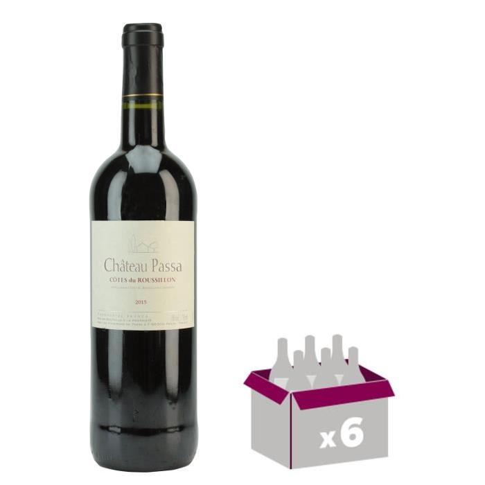 CHÂTEAU PASSA 2015 Vin du Languedoc Roussillon - Rouge - 0,75 cl - AOP CÔTES DU ROUSSILLON x 6
