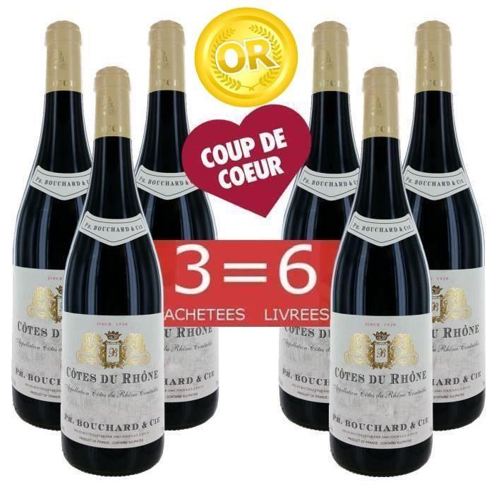 Bouchard & Cie Côtes du Rhône 2016 - Vin rouge x6