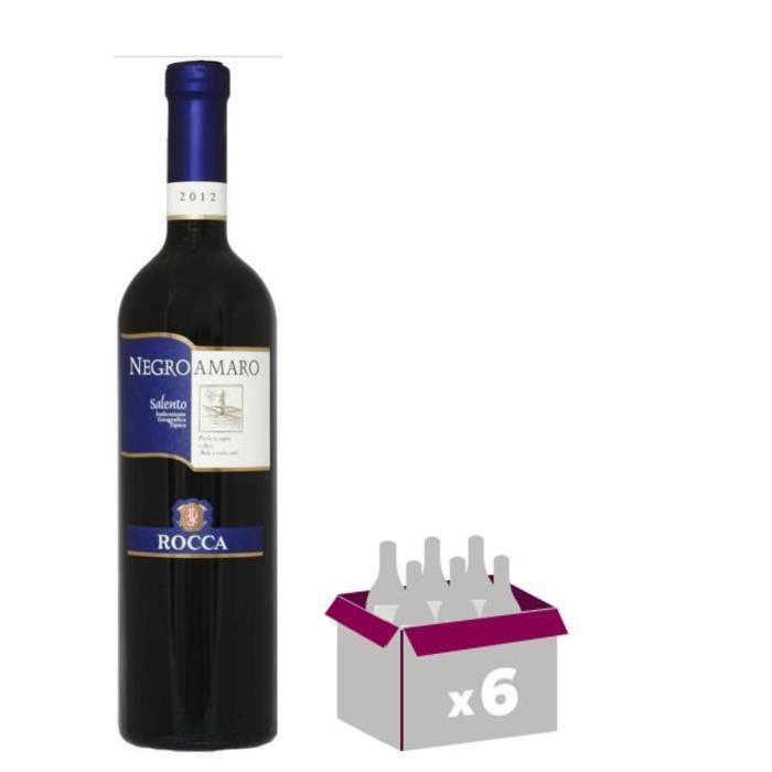 ROCCA Negroamaro salento Vin d'Italie - Rouge - 75 cl - IGT x 6