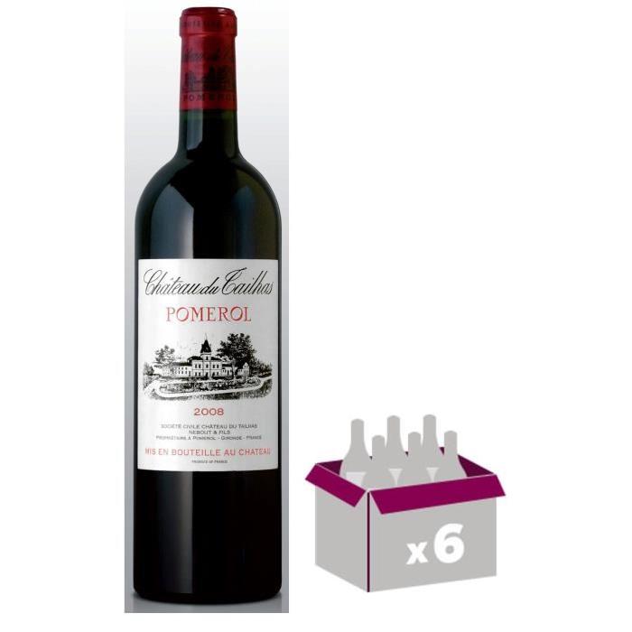 6 Bouteilles CHÂTEAU DU TAILHAS 2008 Pomerol Vin de bordeaux - Rouge - 75 cl x6