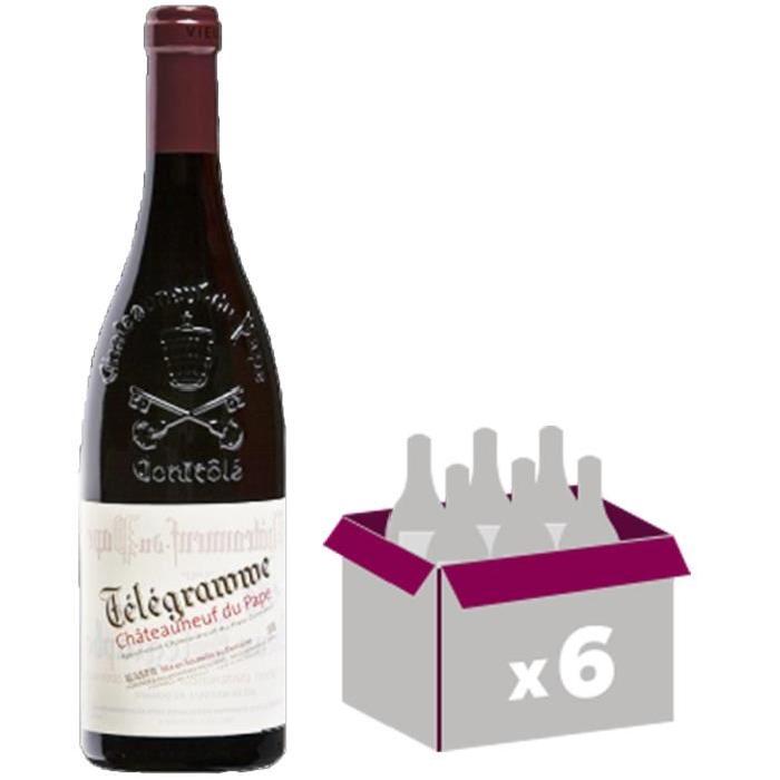 TELEGRAMME 2012 Chateauneuf du pape Vin de la Valéle du Rhône - Rouge - 75 cl - AOP x 6