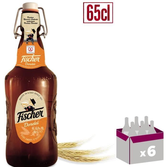 FISCHER Biere ambrée aromatisée d'Alsace - 65 cl x 6