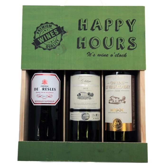 Coffret Vin Happy Hours 3 bouteilles