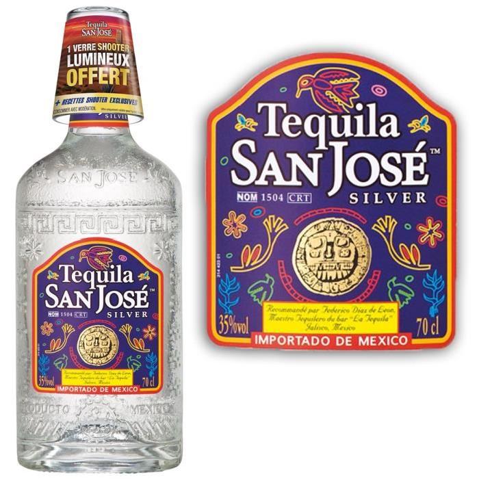 Tequila San José 35% 70cl avec verre