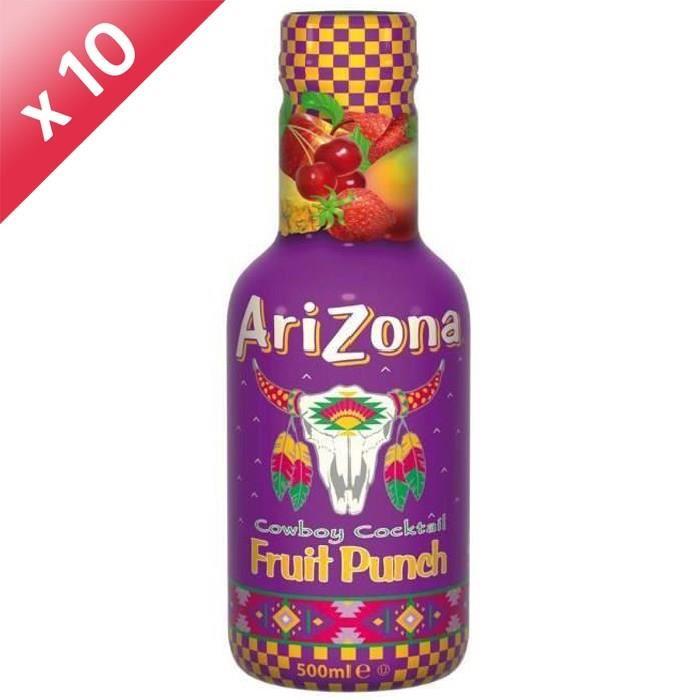 FRESH FOOD VILLAGE Lot de 10 Arizona Fruit Punch Violet 50cl