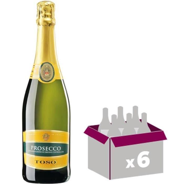 6x Prosecco Extra Dry Toso Italie vin blanc effervescent