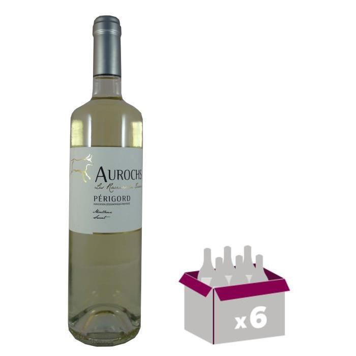 AUROCHS Vin du Sud Ouest - Blanc - Moelleux  - 75 cl - IGP x 6