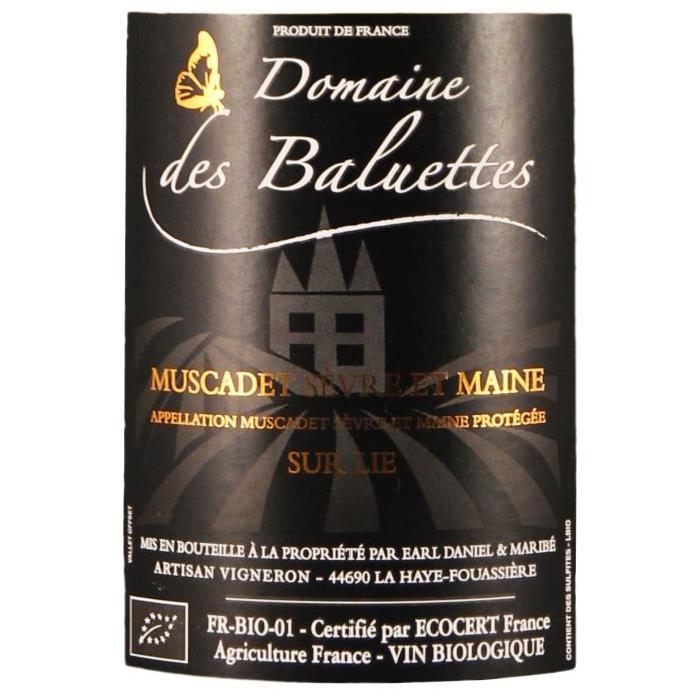 Domaine Baluettes Muscadet Sevre et Maine Sur Lie Val de Loire Bio 2016 - Vin blanc
