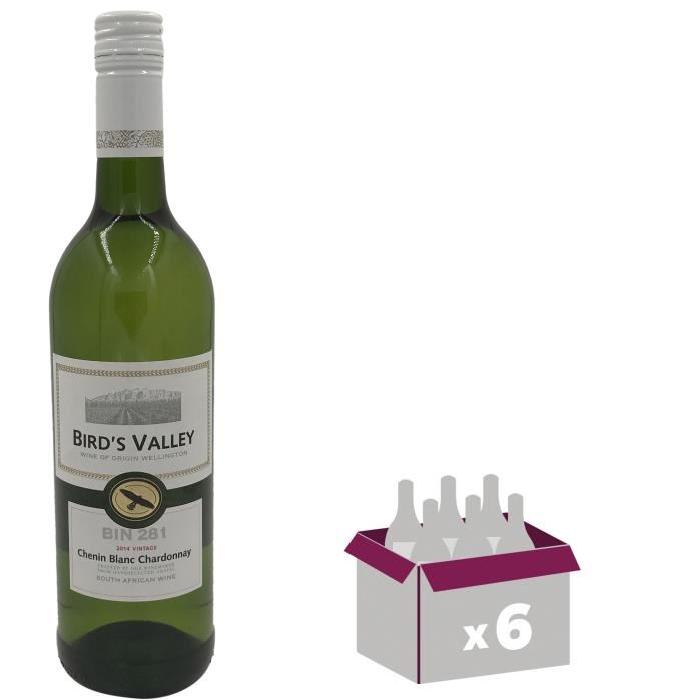 BIRDS VALLEY Chenin Chardonnay Vins d'Afrique du Sud - Blanc - 75 cl x 6