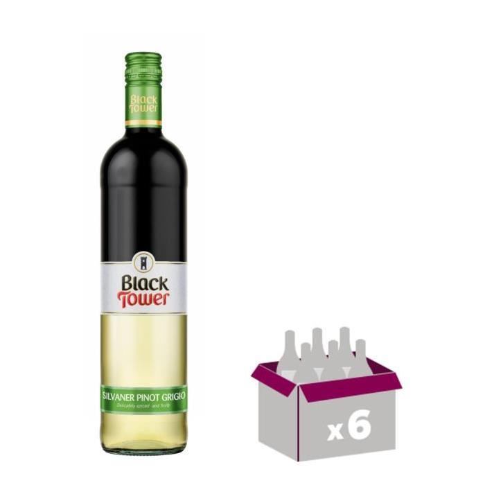 BLACK TOWER Silvaner Pinot griogio Vin d'Allemagne - Blanc - 75 cl x 6