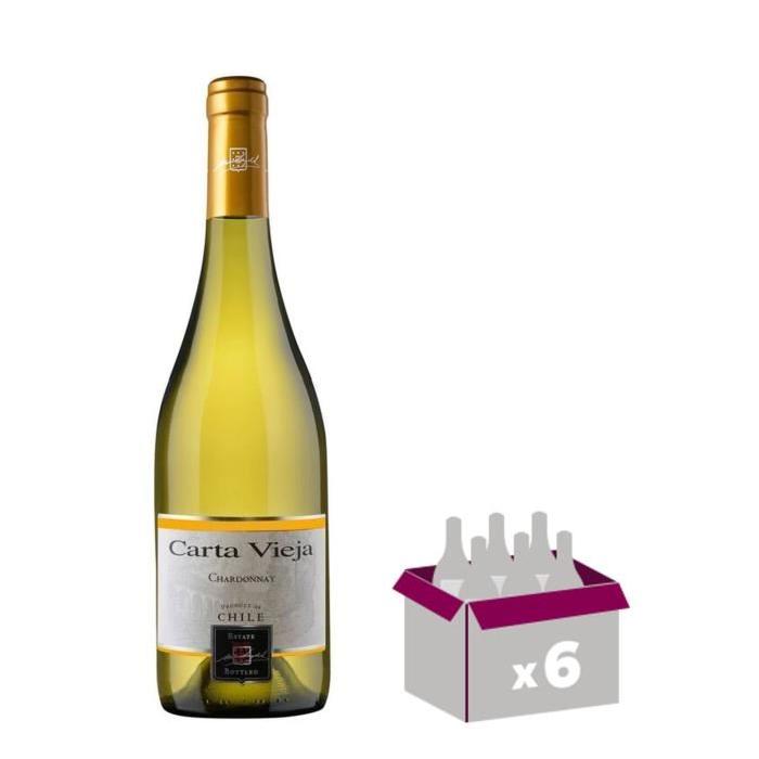 CARTA VIEJA Varietal Chardonnay Vin du Chili - Blanc - 75 cl x 6
