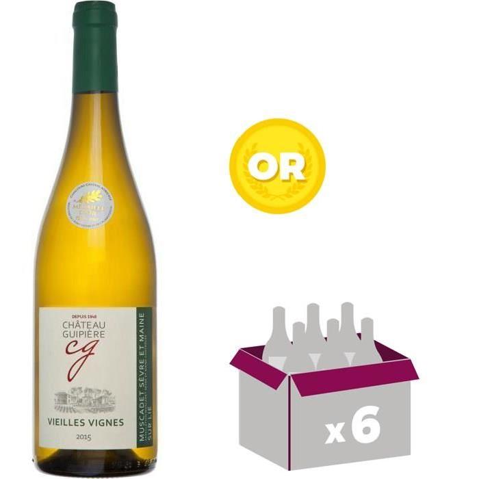 CHÂTEAU GUIPIERE 2015 Vielles vignes Muscadet Sevre et Maine sur lie Vin de la Loire - Blanc - 75 cl