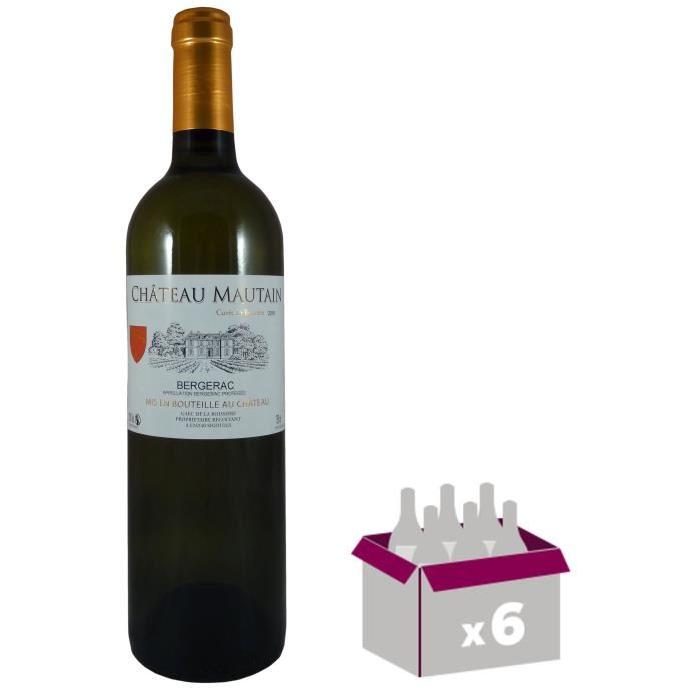 CHÂTEAU MAUTAIN 2016 Cuvée la Boissiere Bergerac Vin du Sud Ouest - Blanc - 75 cl - AOC x 6