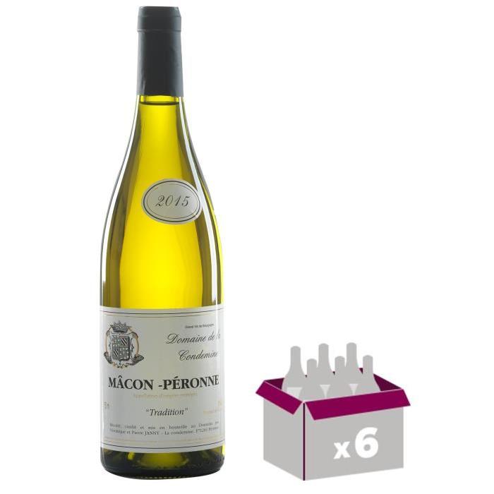 DOMAINE DE LA CONDEMINE 2015 Mâcon Péronne Vin de Bourgogne - Blanc - 75 cl x 6