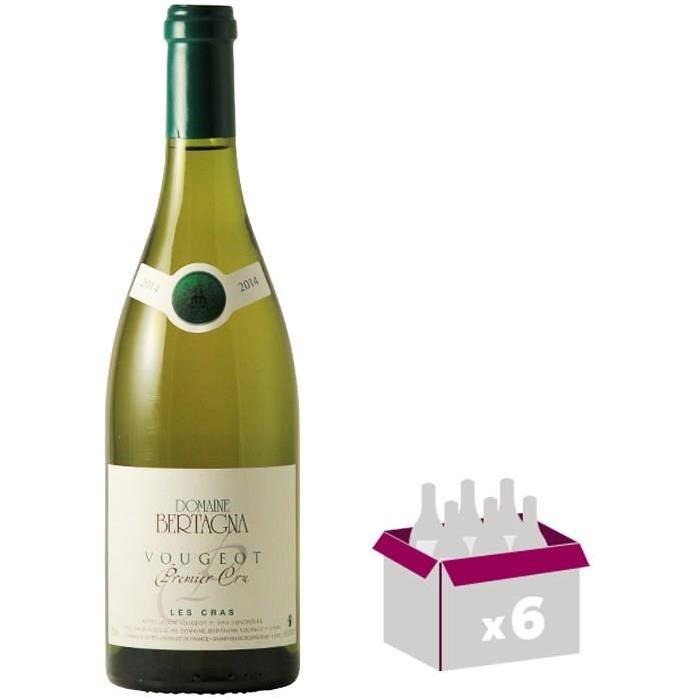 CHÂTEAU DE CLOS DE BOUGEOT Domaine Bertagna Vougeot Les Cras 2013 - Premier Cru - Vin Blanc - 75 cl x6