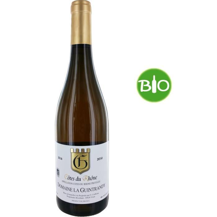 Vin blanc Domaine la Guintrandy Côtes du Rhône - 0,75 L - Année 2016