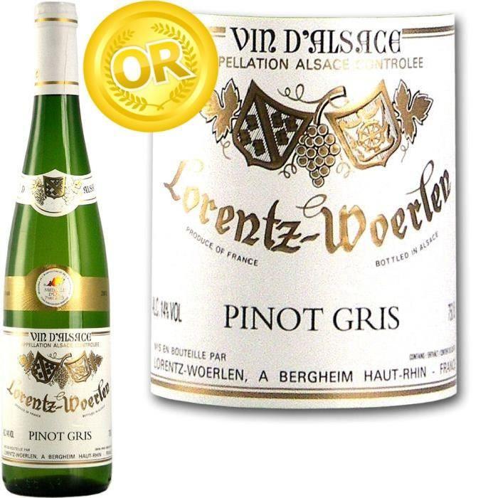 Pinot Gris Médaille d'Or 2014 Lorentz vin blanc x6