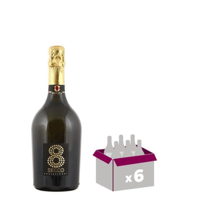 ROCCA 8 Secco Prosseco Vin d'Italie - Blanc - 75 cl x 6