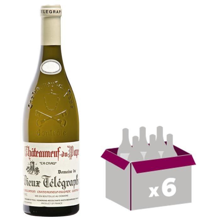 VIEUX TELEGRAPGHE 2014 Châteauneuf du pape Vin de la Vallée du Rhône - Blanc - 75 cl - AOP x 6