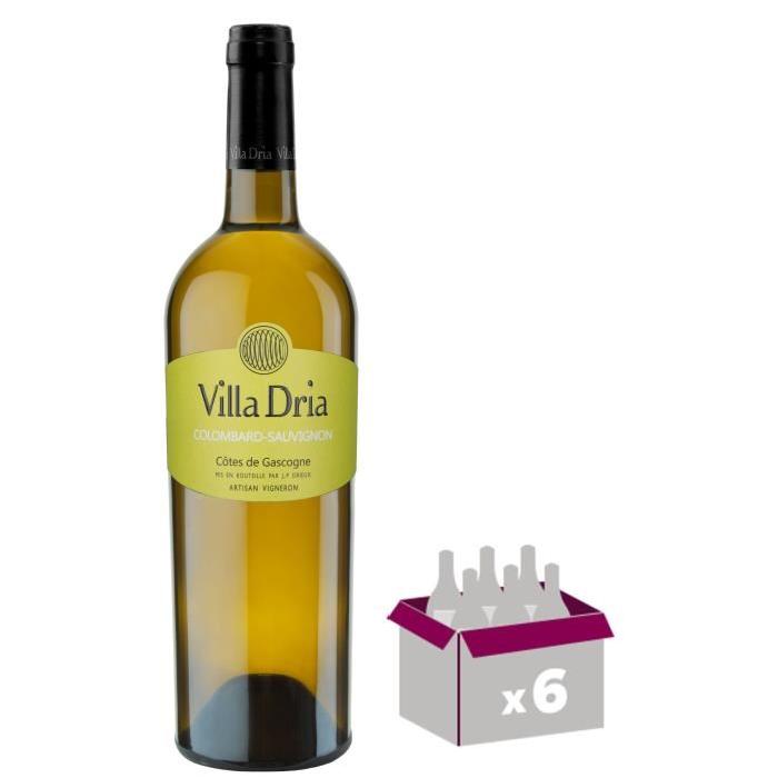 Villa Dria Vin blanc des Côtes de Gascogne Colombard Sauvignon 2016 - 0,75 L x6