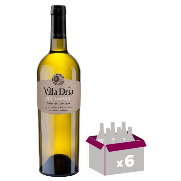 Villa Dria Vin blanc doux des Côtes de Gascogne Petit Manseng 2015 - 0,75 L x6