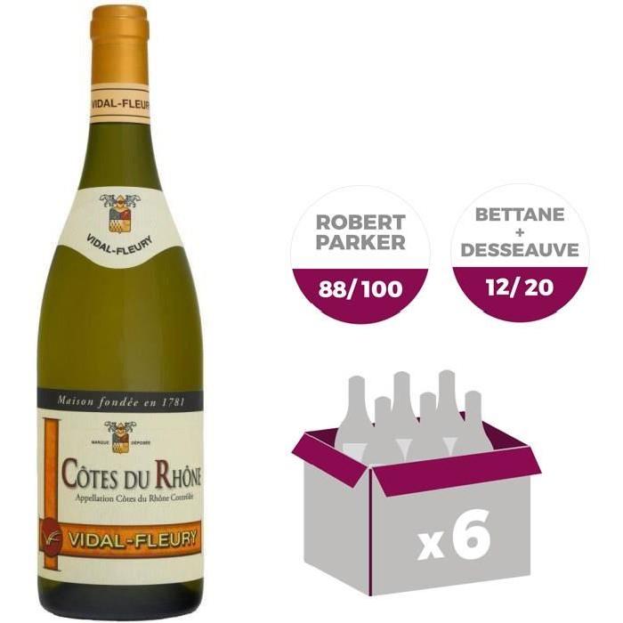 Vidal-Fleury Côtes du Rhône 2016 blanc x6