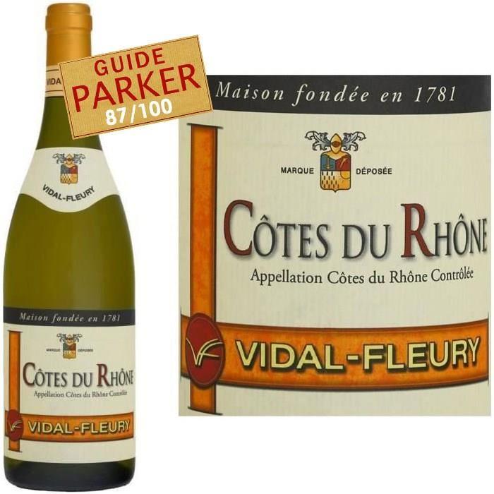 Vidal-Fleury Côtes du Rhône 2015 vin blanc x1