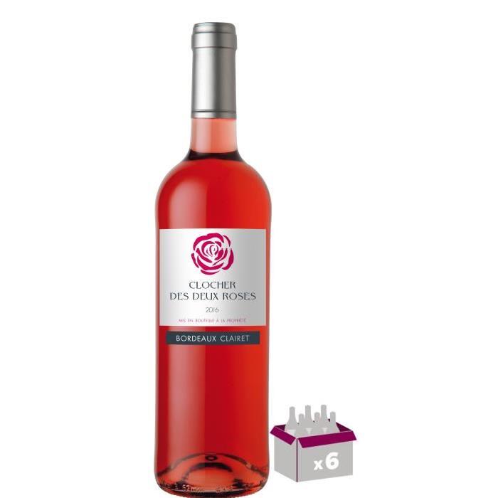 CLÔCHER DES DEUX ROSES 2016 Clairet Vin de Bordeaux - Rosé - 75 cl x 6