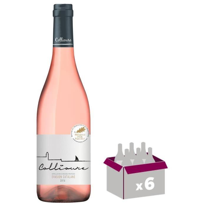 EVASION CATALANE 2016 Vin du Languedoc - Rosé - 0,75 cl - AOP Collioure x 6