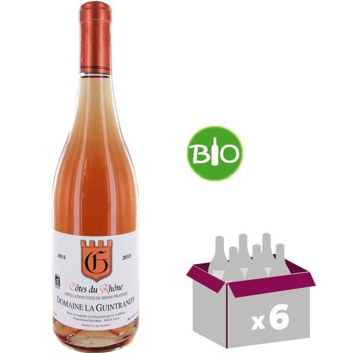 Vin rosé Domaine la Guintrandy Côtes du Rhône - Année 2016 - 0,75 L x6