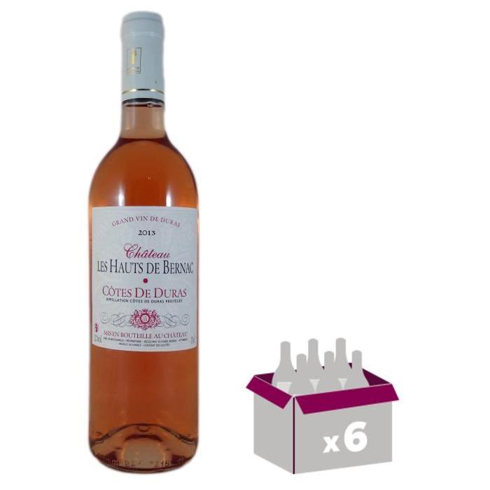 CHÂTEAU LES HAUTS DE BERNAC 2016 Côtes de Duras Vin du Sud Ouest - Rosé - 75 cl - AOC x 6