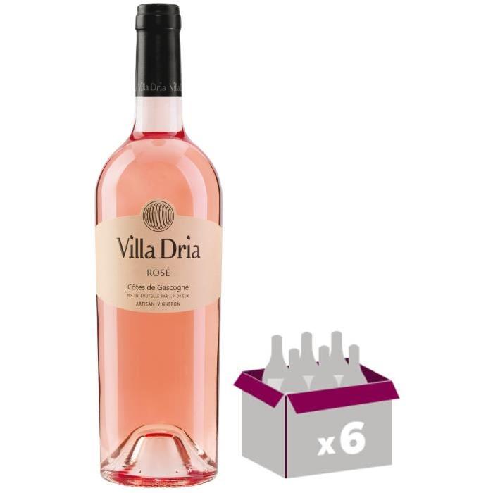 Villa Dria Vin rosé des Côtes de Gascogne Merlot Carbernet 2016 - 0,75 L x6
