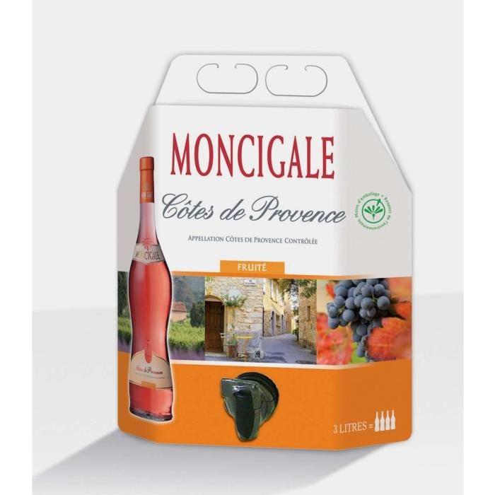 MONCIGALE Vin de Provence - Rosé - 3 l