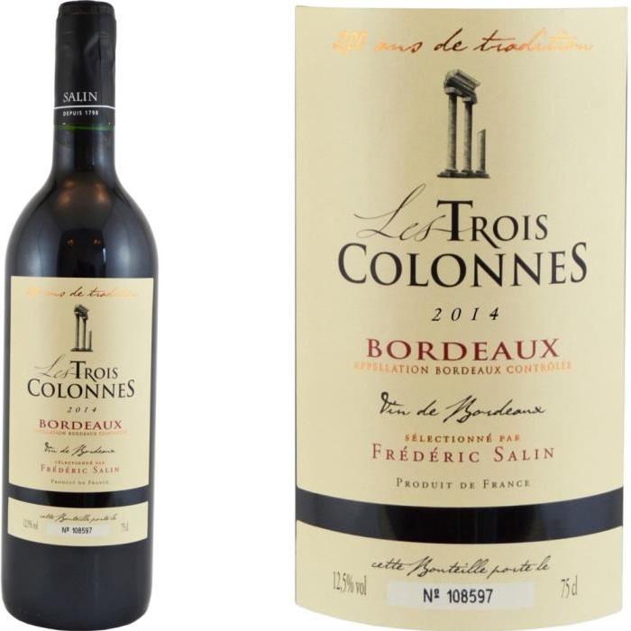 Trois Colonnes 2014 Bordeaux vin rouge x6