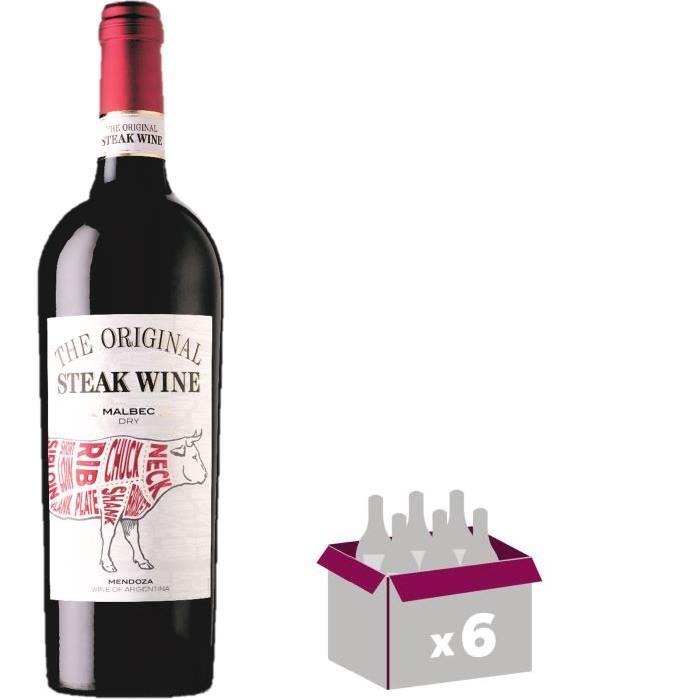 THE ORIGINAL STEAK WINE Malbec Vin d'Argentine - Rouge - 75 cl x 6