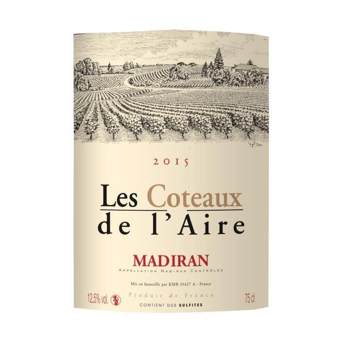Les Coteaux de L'Aire Madiran Sud Ouest 2015 - Vin rouge