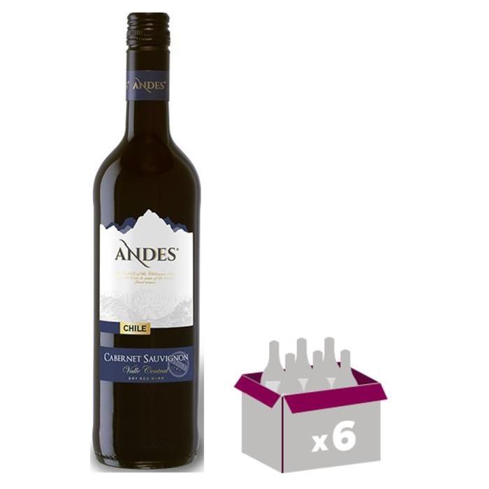 ANDES Cabernet Sauvignon Vin du Chili - Rouge - 75 cl x 6