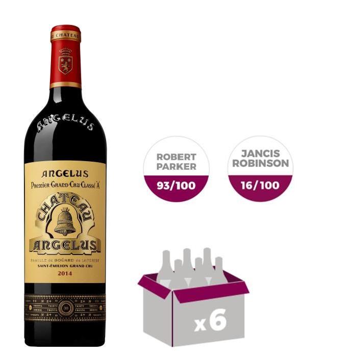 CHÂTEAU ANGELUS 2014 St Émilion Grand Cru Vin de Bordeaux - Rouge - 75 cl x 6