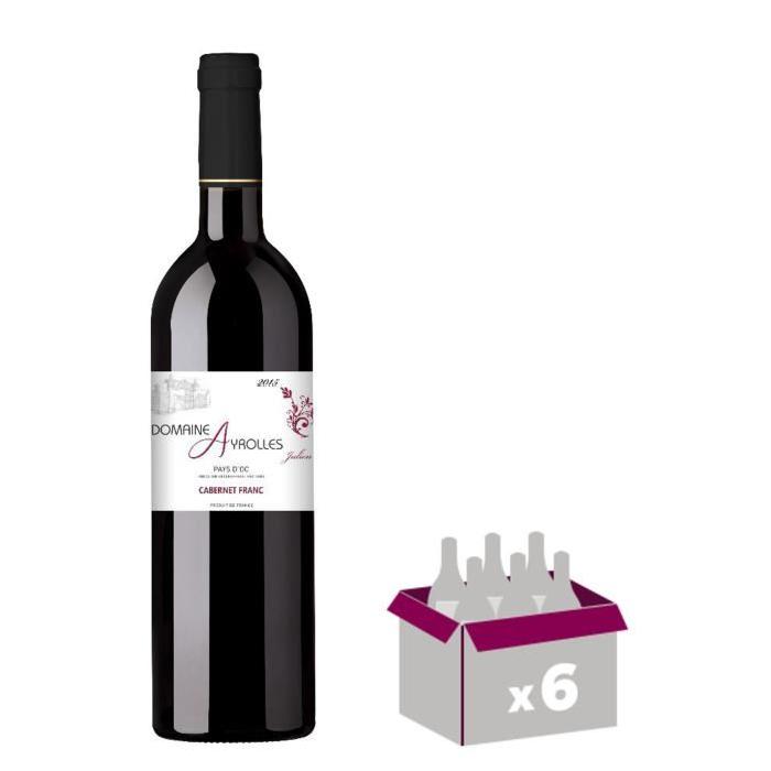 DOMAINE AYROLLES 2015 Vin du Languedoc Roussillon - Rouge - 0,75 cl - IGP OC Cabernet Franc x 6