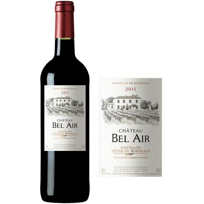 Château Bel Air Castillon Côtes de Bordeaux Grand Vin de Bordeaux 2015 - Vin rouge