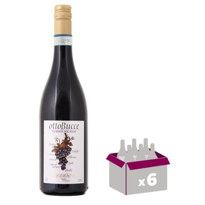 8 BUCCE Piemonte Vin d'Italie - Rouge - 75 cl - DOC x 6