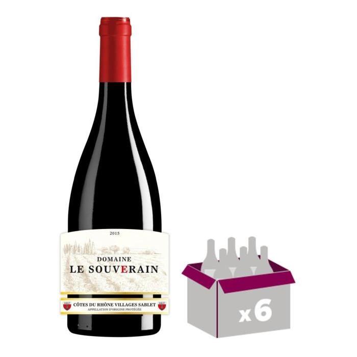 Dmaine Le Souverain 2015 Village Sablet Vin de la Vallée du Rhône - Rouge - 75 cl - AOP x 6