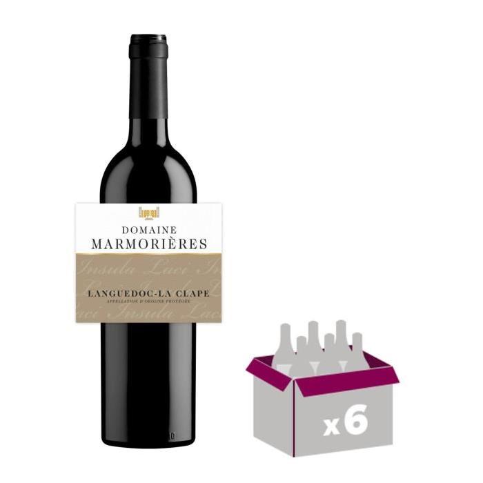 Domaine Marmorieres 2015 La Clape Domaine Vin du Languedoc - Rouge - 75 cl - AOP x 6