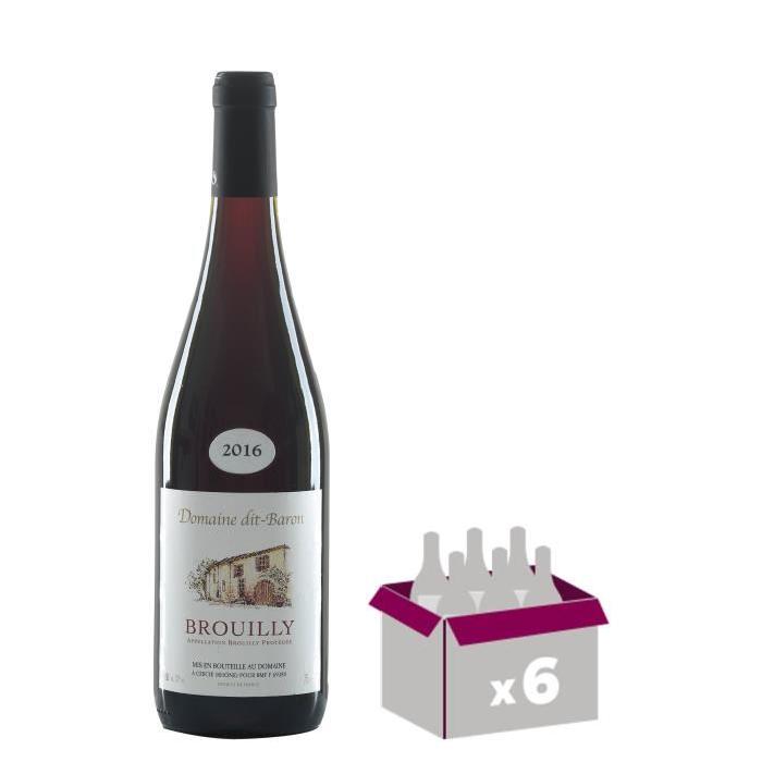 DOMAINE DIT BARON 2016 Brouilly Vin de Bourgogne - Rouge - 75 cl x 6